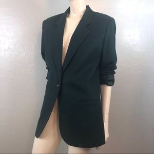 Sag Harbor 100% Wool Long Sleeve Green Blazer